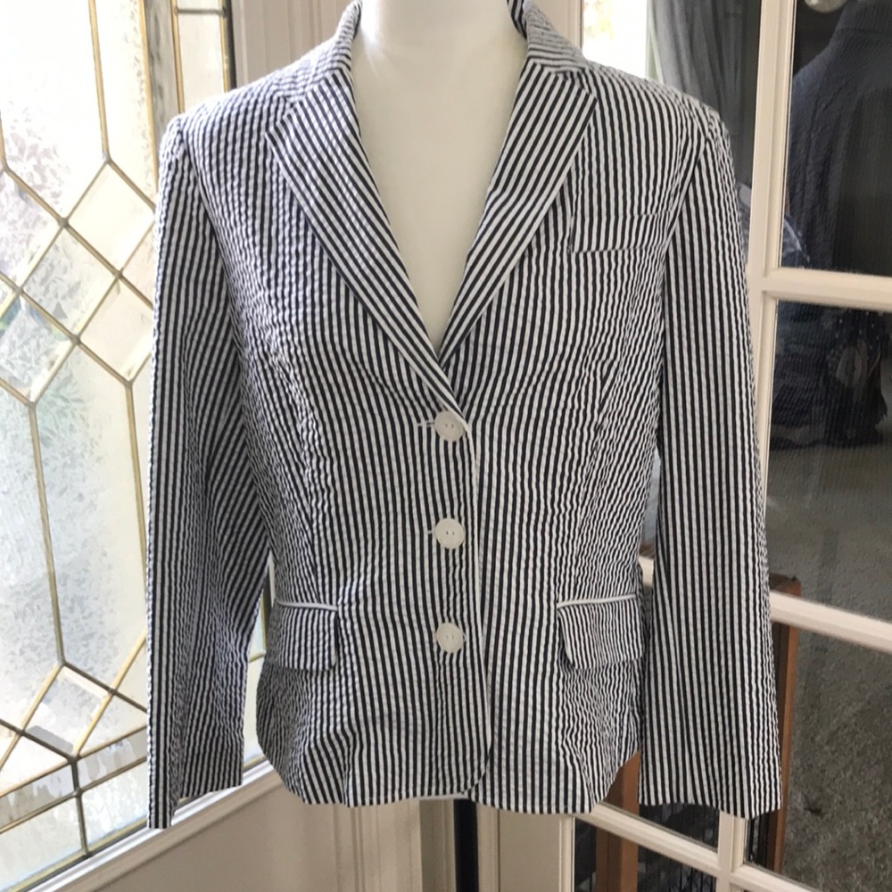 Sandro Paris 100% Cotton Seersucker Jacket